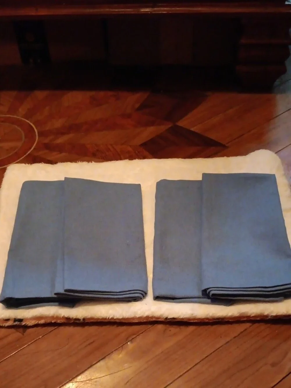Purple Essence - 4 Blue Cotton Table Napkins